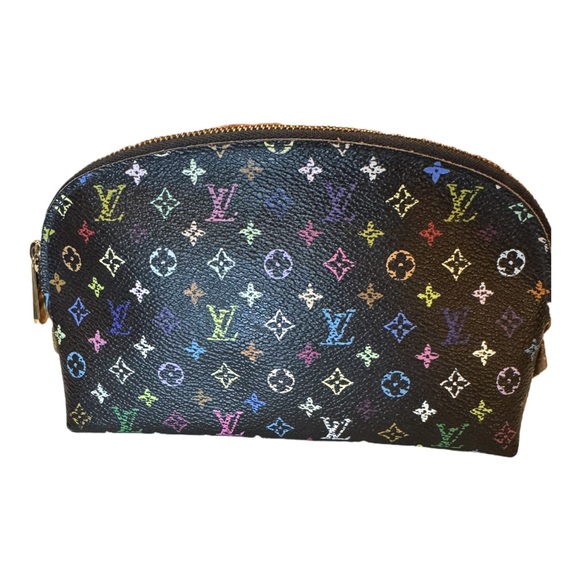 Authentic Louis Vuitton Murakami Black Monogram Multicolore Cosmetic Pouch - Picture 1 of 10